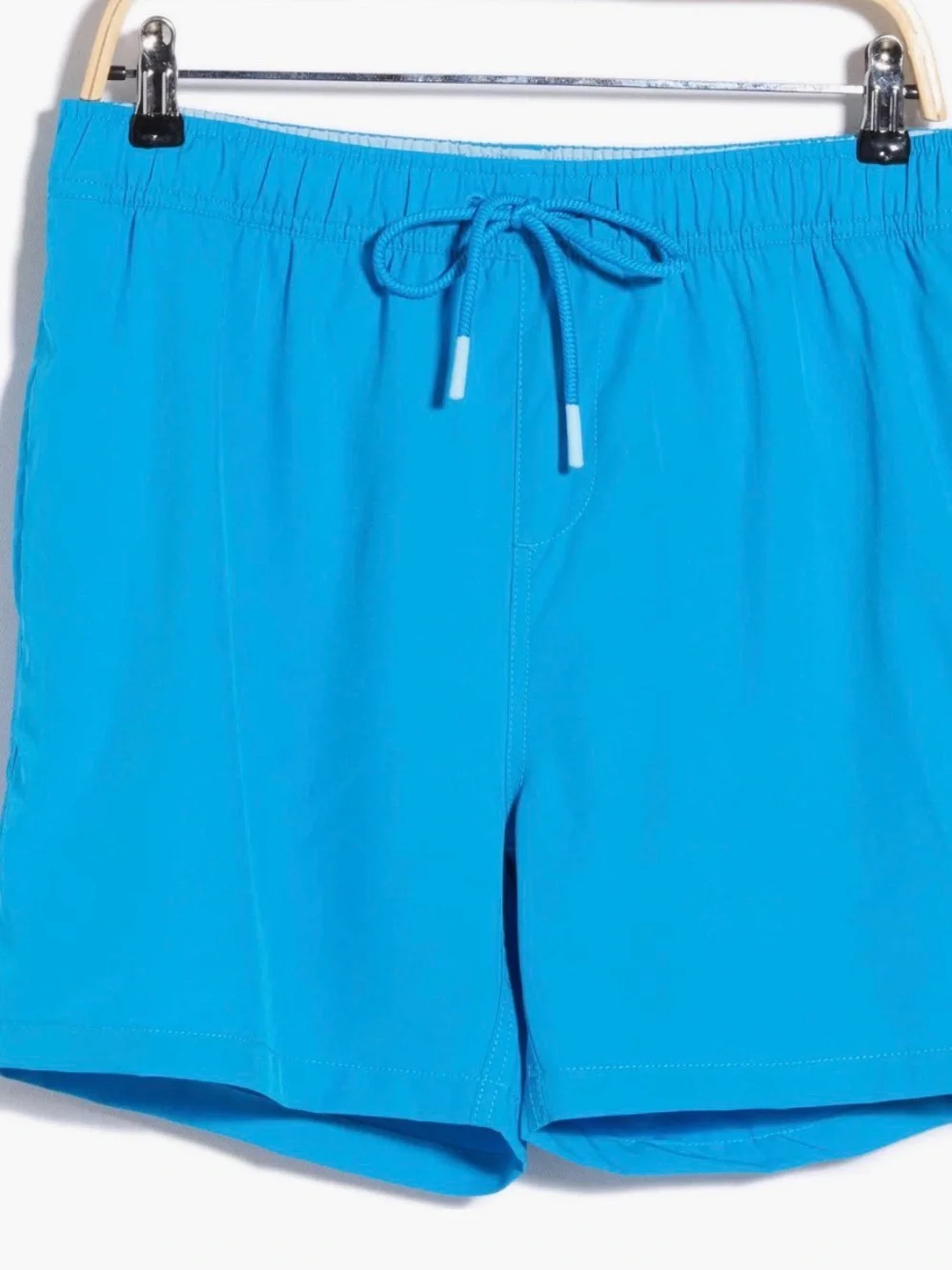Men's Bright Aqua Swim Trunks with Drawstring